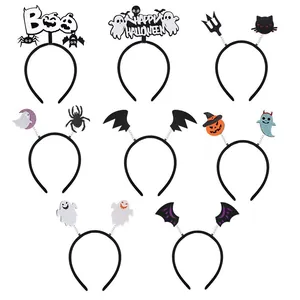 Halloween Headband Bat Pumpkin Ghost Spider Headpiece Glitter Hair Hoop For Party Cosplay Prop Costume Accessory For Kids Adults