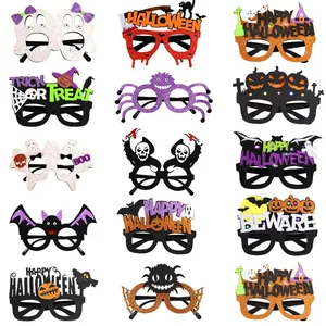 Halloween Decoration Glasses Pumpkin Ghost Bat Spider Luminous Eyeglass Frame Photo Props Costume Accessory Felt Plastic