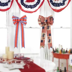 Unabhängigkeitstag Schleife Amerikanische Flagge Sterne Streifen Band Schleife Für 4. Juli Party Haus Dekoration Kranz Schleife