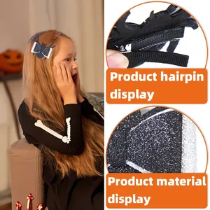 Dettagli della clip a coccodrillo e del fiocco a ragno del fermaglio per capelli Halloween