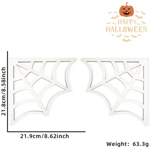 Détail de décoration d'angle d'araignée en bois d'Halloween avec dimensions précises