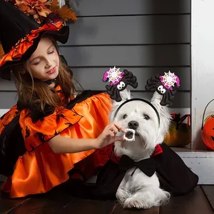 Halloween Pet Headband Cartoon Pumpkin Ghost Spider Bat Headpiece For Dogs Cats Party Costume Decoration Accessories