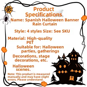 Macro detail of the high-quality PET material banner for Spanish Halloween parties