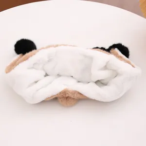 Bonnet panda en peluche pour enfants avec doublure polaire épaisse coupe-vent d'hiver