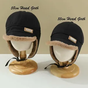 Gorros de invierno tipo aviador para padres e hijos con forro cálido de pelo sintético