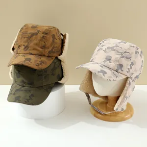 Kinder Camouflage Fliegermütze Winter Ohrenklappe Trappermütze Fleece Gefüttert Warm Winddicht Hut Für Jungen Mädchen