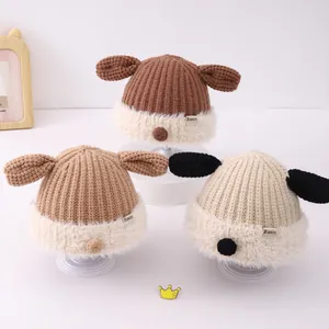 Detailed knit texture of baby hats with soft plush trim and cute 3D animal ears