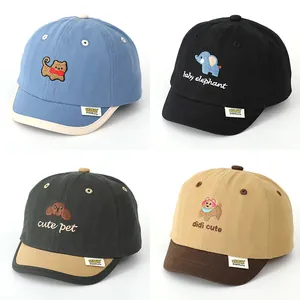 Cartoon Animal Embroidery Kids Baseball Cap Cotton Blend Breathable Sunshade Hat For Toddler Baby Boys Girls Daily Outdoor
