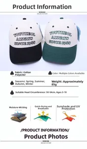 Détails de casquettes baseball enfant en coton-polyester avec broderie et spécifications
