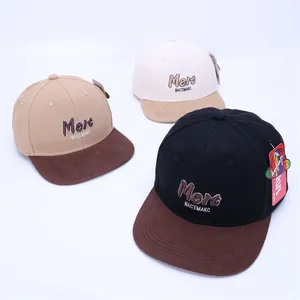 Three multi-colored kids hip hop hats with Melt 3D embroidery and flat brim style