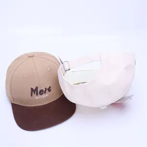 Detail of kids hip hop baseball cap with Melt letter embroidery and metal buckle strap