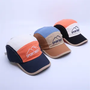 Kids color-block 5-panel baseball cap with mountain embroidery and Sportbest logo