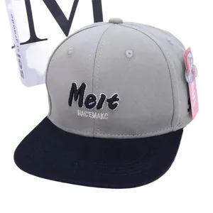 Kids hip hop baseball cap in grey and black with 3D Melt letter embroidery