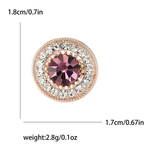 Vintage round brooch pin with purple gemstone and zircon halo in rose gold finish