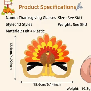 Funny turkey glasses for Thanksgiving party favors made of felt and plastic