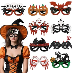 Lunettes et Serre-têtes Pailletés Fête Halloween Citrouille Squelette Chauve-souris Fantôme Corne de Diable Décoration