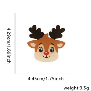 Kerstmis acryl haarspeld met cartoon rendier, 4,45 cm breed voor feestdecoratie