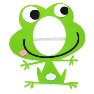 Masque de grenouille en feutre pour fête d'enfants et accessoires photo avec élastique