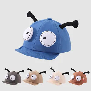 Baby Cartoon Antenne Große Augen Baseballkappe Weiche Krempe Schirmmütze Für Kleinkinder Baumwollmischung Sonnenschutz Süße Dekorative Outdoor Kopfbedeckung