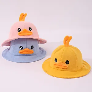Bob Bébé Dessin Animé Canard Mignon en Polyester Coton Chapeau de Soleil Enfant Pliable pour Extérieur et Quotidien