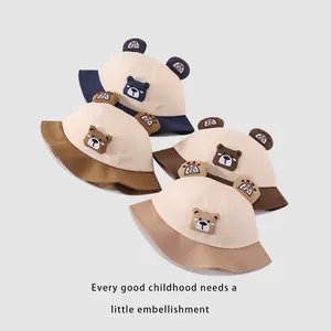 Lot de quatre chapeaux de soleil mignons ours avec oreilles pour bébés de 2 à 4 ans