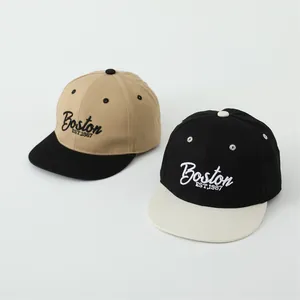 Casquettes baseball hip hop pour enfants avec broderie Boston EST.1987 en deux tons
