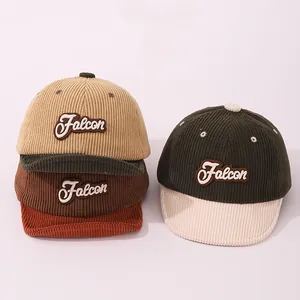 Casquette de baseball en velours côtelé pour enfants avec broderie Falcon