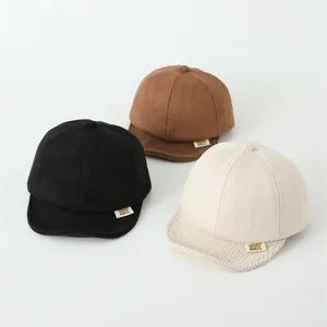 Kinder Baby Wildleder Cord Baseballkappe Warm Einfarbig Kurze Krempe Entenzunge Hut Für Herbst Winter Kleinkind Säugling Casual Kopfbedeckung