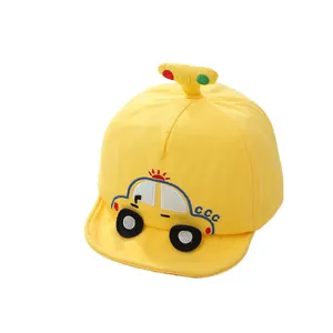 Casquette de baseball jaune pour bébé avec broderie voiture et hélice 0-3 ans