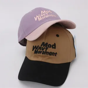 Kids streetwear baseball caps featuring color-block design and 3D letter embroidery