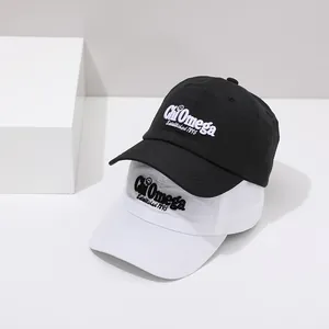 Gorras de béisbol infantiles de secado rápido en blanco y negro con bordado Chi Omega