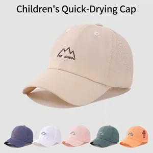Kids Quick Dry Baseball Cap Outdoor Sun Protection Mesh Hat With Mountain Embroidery For Boys Girls 3-8 Years Old