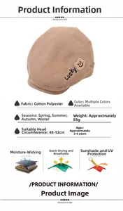 Guida alle taglie per berretto da bambino kaki con ricamo Lucky e protezione solare