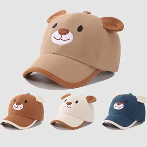 Cute Cartoon Bear Ears Baby Baseball Cap Embroidered Toddler Sun Hat 1-3 Years Boys Girls Cotton Blend Peak Cap