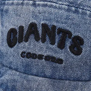 Blue denim baseball cap for kids featuring Giants embroidery and adjustable brim