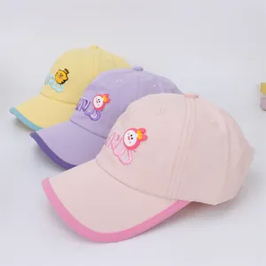 Casquettes de baseball enfant avec écussons d'animaux 3D et bord de visière contrasté