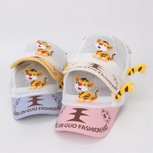 Casquette de baseball en mesh pour enfants avec motif tigre pour protection solaire