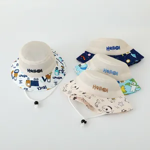 Detail view of breathable mesh sun hats for toddlers with adjustable windproof chin straps