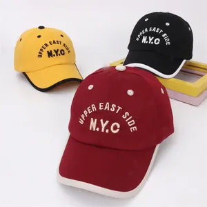 Kids NYC Embroidery Baseball Cap Adjustable Cotton Sun Hat For Boys Girls 2-7 Years Old Upper East Side Street Hip Hop Cap