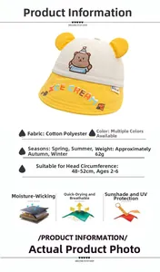 Détails du chapeau de soleil bébé avec broderie et spécifications pour enfants de 2 à 6 ans
