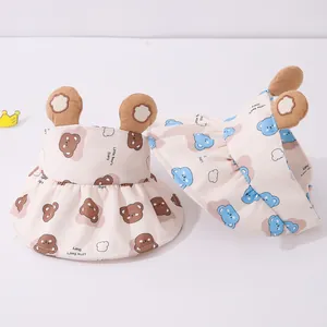 Cute bear baby sun visor hat with decorative ears for outdoor summer protection
