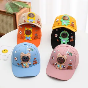 Kids baseball cap with cartoon dinosaur and protective visor in multiple colors
