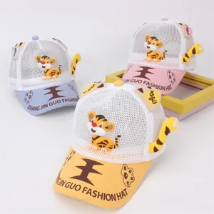 Casquette de Baseball en Filet pour Enfants Tigre de Dessin Animé Mignon Chapeau de Soleil d'été Respirant pour Garçons Filles Snapback Mode Réglable