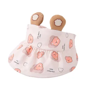 Pink toddler sun visor with cute cartoon bears and Little Bear's Diary print