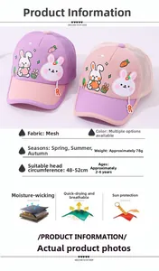 Conception en maille respirante sur casquettes enfant pour protection solaire et aération