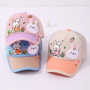 Casquette de Baseball en Maille pour Enfants Respirante en Coton Polyester Avec Lapin pour Garçons Filles Été Plein Air