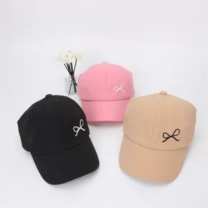 Ensemble de casquettes d'été pour femmes en noir rose et beige avec nœud
