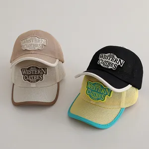 Casquette de Baseball en Filet Respirante pour Enfants Broderie de Lettres Western Clothes Protection Solaire d'Été pour Garçons Filles