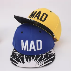 Casquettes hip hop pour enfants avec broderie MAD et motif de taches d'encre
