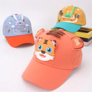 Berretto da Baseball per Bambini Cartone Animato Animale Tigre Dinosauro Coniglio Decorazione 3D Regolabile Cotone Cappello Sole Outdoor per Ragazzi Ragazze